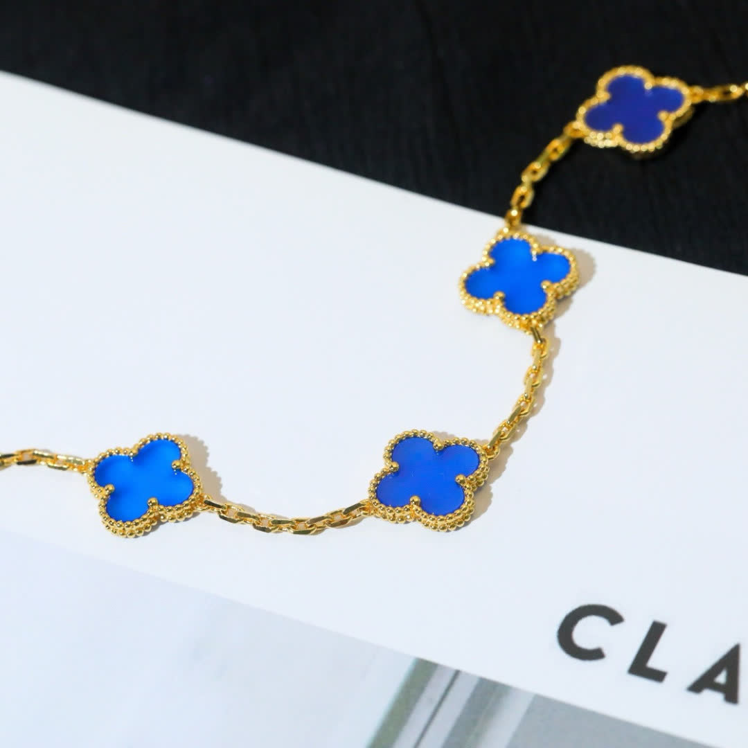 Van Cleef & Arpels Alhambra Blue Enamel Bracelet